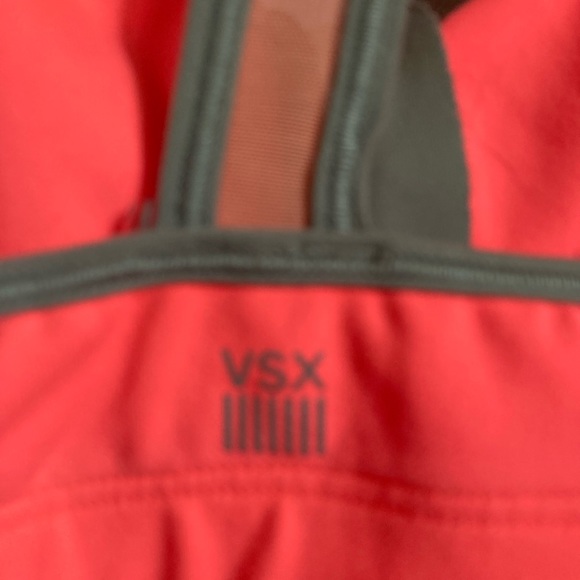 VICTORIAS SECRET VSX Zip Front Racerback Sports Bra Peach Orange Small Petite - Picture 14 of 15